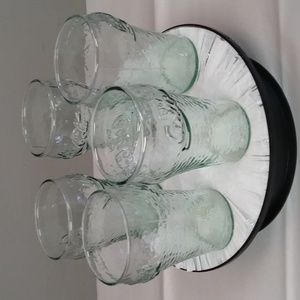 Coke Coca-Cola Juice Glasses Hammered Pebble